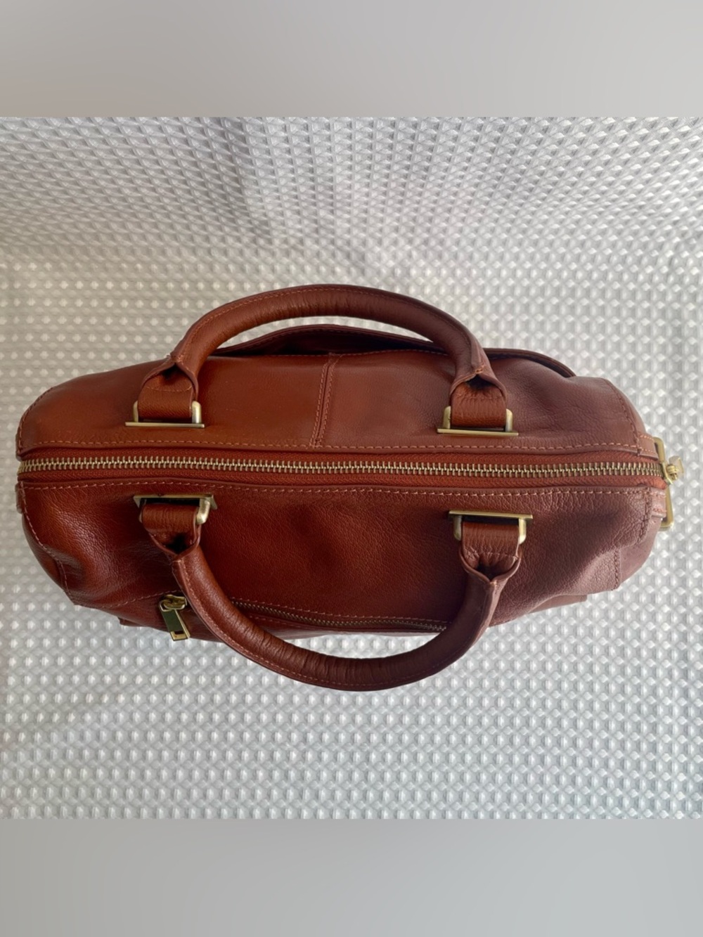 Rich Brown RACHEL ROY Leather Handbag w/ Gold Toned Hardware  Doctor Style #766 - Picture 6 of 10